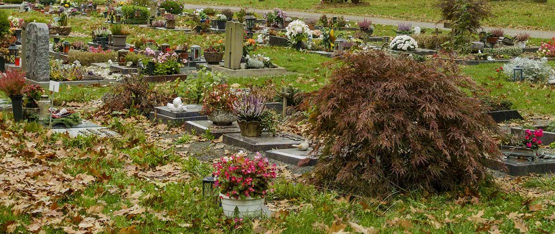 Urnen Beisetzung in einem Einzelgrab